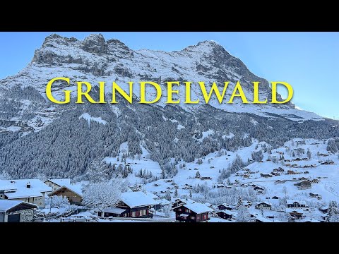 Grindelwald, Switzerland 4K - Heavy Snowfall in a Swiss Village - Relaxing Snowfall Video