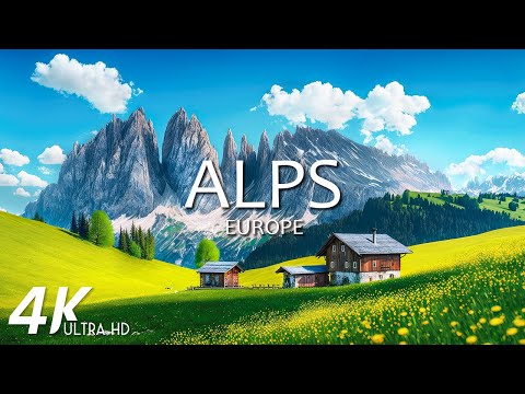 FLYING OVER THE ALPS (4K Video UHD) - Relaxing Music With Beautiful Nature Scenery For Stress Relief