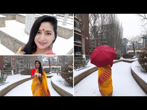 Enjoying snowfall in Beijing|| Snowfall|| Enjoy cold weather #Snowfall #China