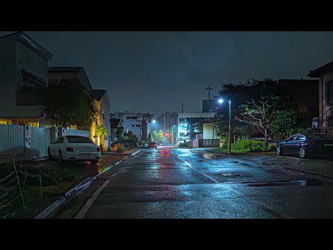 Silent Hill Village on a Rainy Midnight Typhoon | ASMR Umbrella Sounds 4K HDR