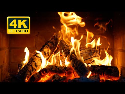 🔥 Cozy Fireplace 4K (12 HOURS). Fireplace Ambience with Crackling Fire Sounds. Background 4K 60fps