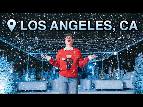 TURNING MY BACKYARD INTO A WINTER WONDERLAND! *snow in LA!*