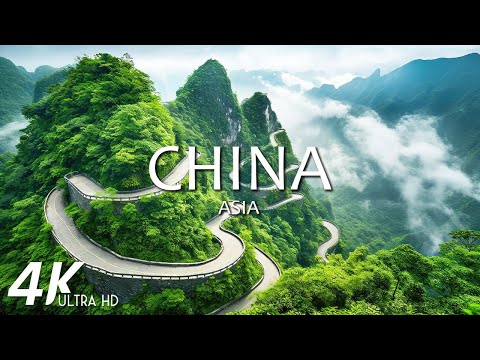 FLYING OVER CHINA (4K Video UHD) - Relaxing Music With Beautiful Nature Scenery For Stress Relief