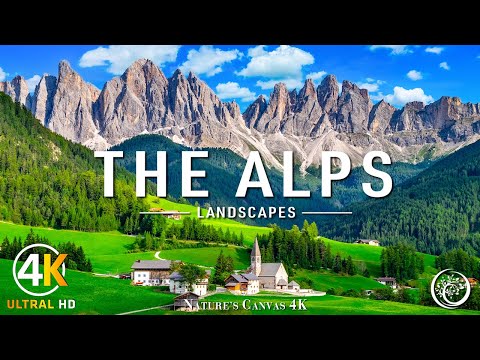 Flying Over The Alps (4K HD) - Scenic Relaxation Film Nature With Calming Music