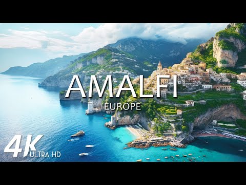 FLYING OVER AMALFI (4K Video UHD) - Relaxing Music With Beautiful Nature Scenery For Stress Relief