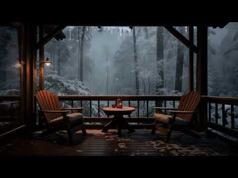 💨 Storm Blizzard Ambience / Relaxing Icy Cold Winter Snow Storm by a Cozy Porch for Sleeping & Relax