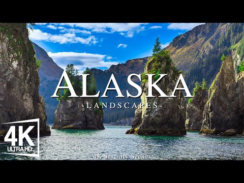 FLYING OVER Alaska - Relaxing Music With Beautiful Natural Landscape - Videos 4K