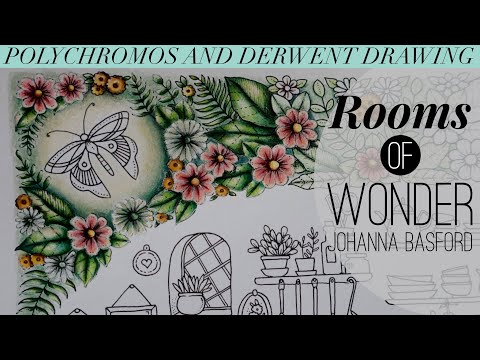How to COLOUR Flowers and Leaves with coloured pencils Rooms of Wonder | Johanna Basford Polychromos