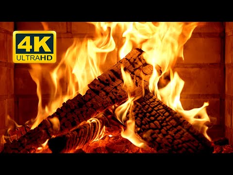 🔥 Crackling Fireplace 4K (12 HOURS). Fireplace with Cozy Fire Sounds. Fireplace 4K 60fps