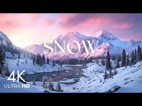 SNOW • Winter Relaxation Film 4K - Relaxing Music For Stress Relief - Nature 4k Video UltraHD