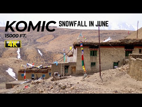 4K Drone View in Heavy Snowfall | World's Highest Komic Village | World's Highest Restaurant