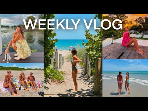 weekly vlog: travel to a new Florida beach, rooftop sunset, and baking with friends