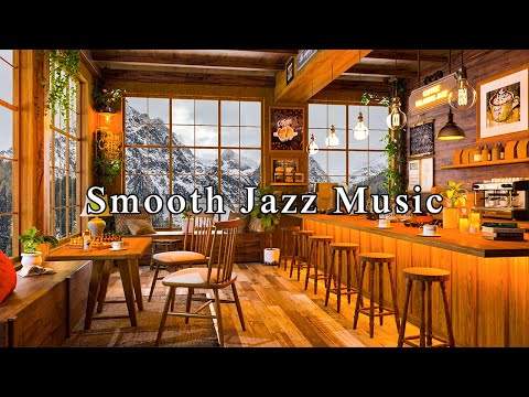 Smooth Jazz Music & Blizzard Sounds at Cozy Winter Cafe ☕ Relaxing Jazz Instrumental Music to Study
