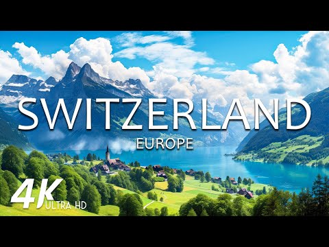 FLYING OVER SWITZERLAND (4K UHD) - Relaxing Music & Amazing Beautiful Nature Scenery For Stress