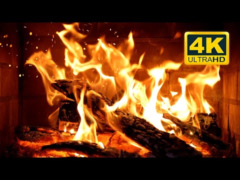 🔥 Cozy Fireplace 4K (12 HOURS). Fireplace Ambience with Crackling Fire Sounds. Fireplace 4K 60FPS