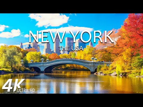 FLYING OVER NEW YORK 4K Video UHD - Relaxing Music With Beautiful Natural Landscape - 4K UHD TV