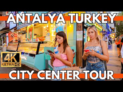 ANTALYA TURKEY 2023 CITY CENTER,BAZAAR,KALEİÇİ,OLD TOWN 13 SEPTEMBER WALKING TOUR | 4K UHD 60FPS