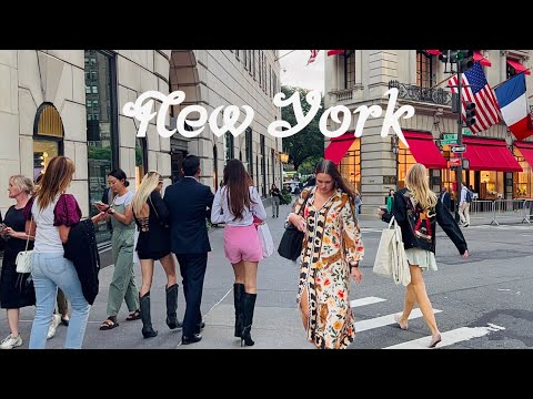 [4K]🇺🇸NYC Fall Walk🗽5th Ave Evening Walk 🚕🍂Rockefeller Center to Plaza Hotel | Sept 2023