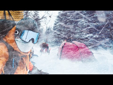 Winter Camping in a Snow Storm, BLIZZARD, Solo Tent Camp in the North in Extreme Weather, Highlights