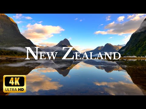 FLYING OVER NEW ZEALAND (4K UHD) - Relaxing Music Along With Beautiful Nature Videos - 4K Video HD