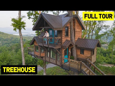 2-STORY TREEHOUSE AIRBNB FULL TOUR! Luxury Treehouse w/ Amazing Views!