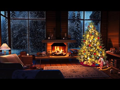 Cozy winter wonderland ambience for reading with a fireplace, snowfall and blizzard Sounds | ASMR ❄️