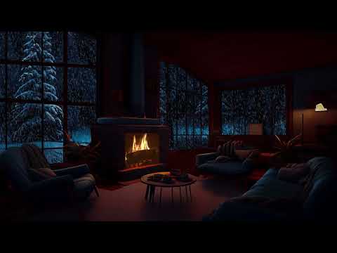 🔴10 hours of atmosphere with crackling fireplace | Cozy winter wonderland | Sound of blizzards!