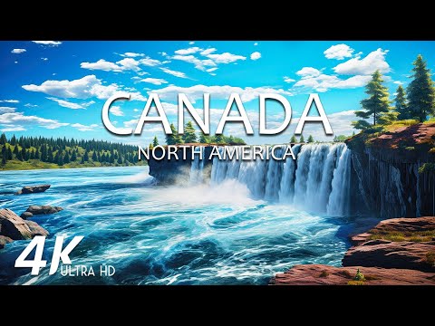 FLYING OVER CANADA (4K Video UHD) - Calming Piano Music With Beautiful Nature Film For Stress Relief