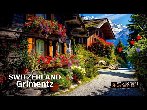 Grimentz SWITZERLAND 🇨🇭 Swiss Village Tour ☀️ Most Beautiful Villages in Switzerland 🌺 4k video walk