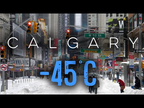 【4K】Calgary | -45C Extreme Cold | ❄️ Downtown | #blizzard  #downtown  #snowfall  #snow